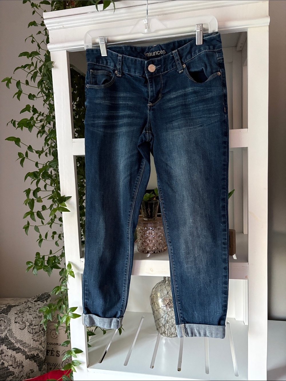Maurices Dark Blue Capris Boyfriend Jeans